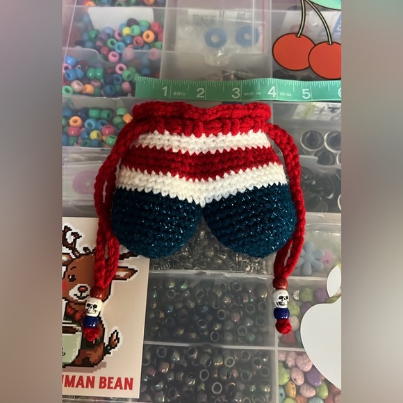 Crocheted Ball Sack ❤️💀💙 - Picture 9 of 9